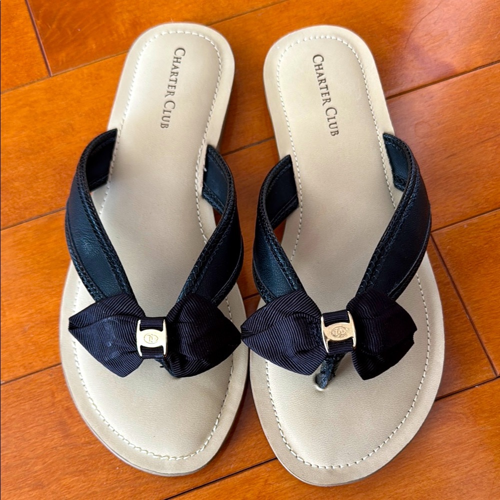 Charter Club Black Bow Sandals